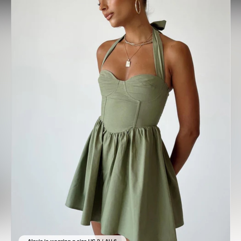 DO NOT BUY Princess Polly Lyle Mini Dress Sage - Picture 1 of 5